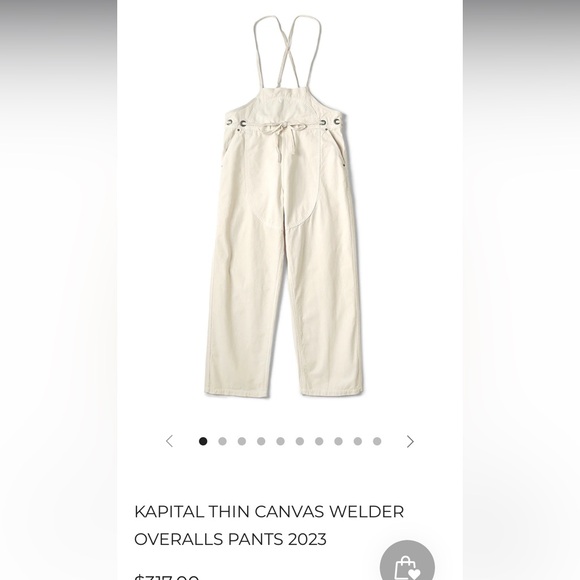 Kapital Beige Thin Canvas Welder Overalls,All Products : American Fashion Style Bags On Sale